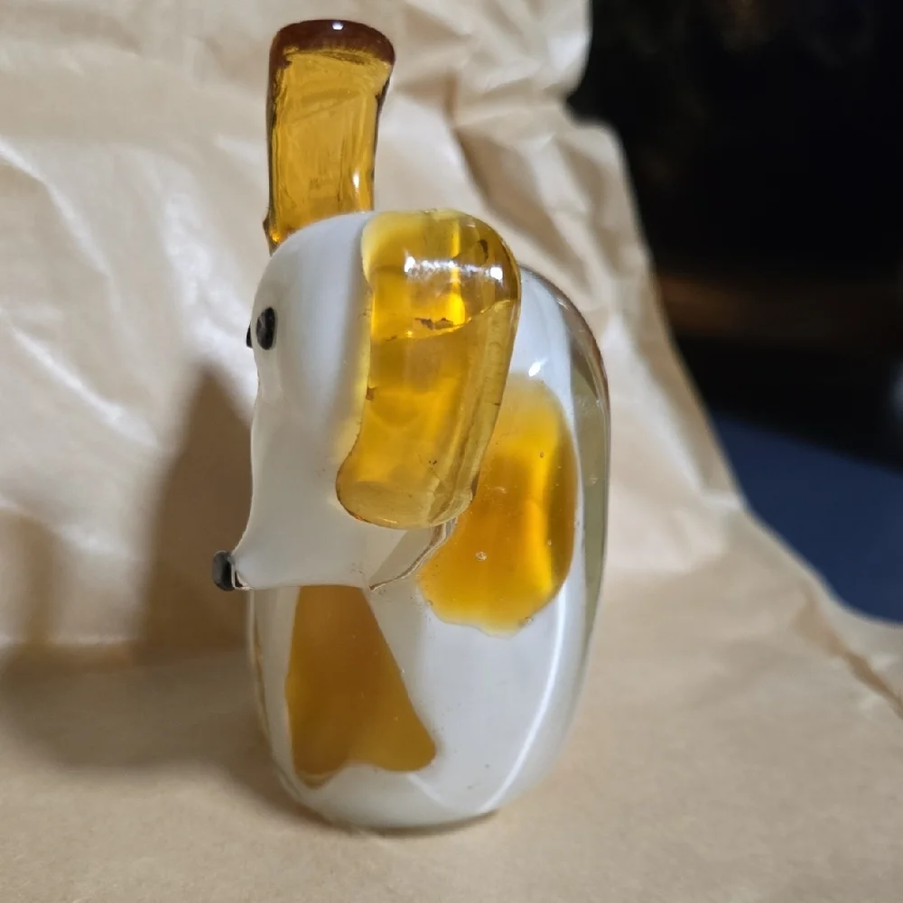 Glass Dog Figurine with Orange Accents - Picture 2 of 4